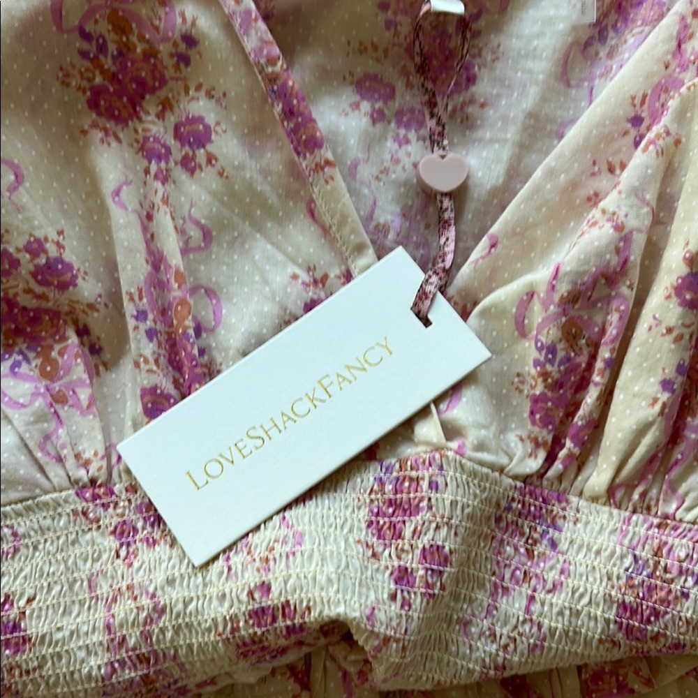 LoveShackFancy -Firefly floral pink/cream/lavender -NWT - Picture 7 of 10